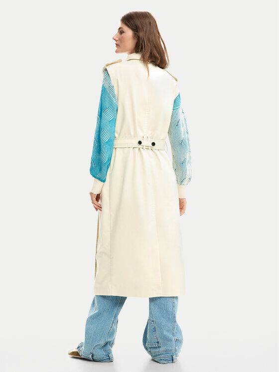 Desigual Desigual Tenchcoat Duolo 26SWEW34 Écru Regular Fit