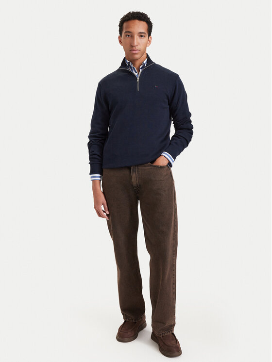 Tommy Jeans Tommy Jeans Pulover DM0DM21654 Bleumarin Slim Fit