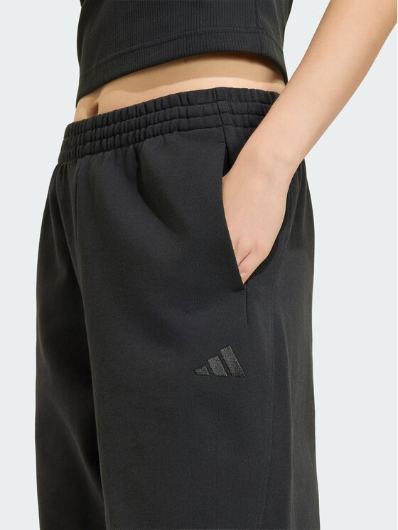 adidas adidas Spodnie dresowe KIT SMALL LOGO LOOSE CUFFED Czarny Loose Fit