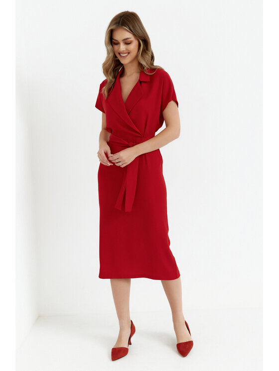 Stylove Stylove Sukienka koktajlowa S363 Czerwony Premium Fit