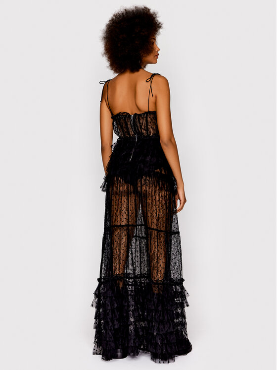 For Love & Lemons For Love & Lemons Коктейлна рокля Jourdan CD2551 Черен Regular Fit