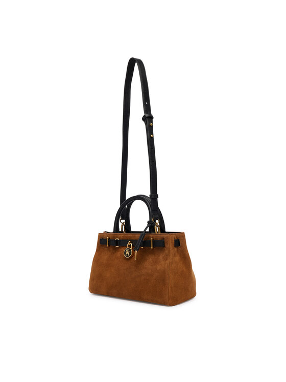 Tommy Hilfiger Tommy Hilfiger Handtasche American Icon Mini Tote Suede Le AW0AW18202 Hellbraun