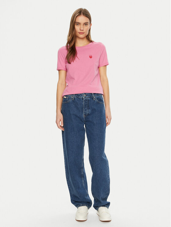 JDY JDY Тишърт Kitty 15318845 Розов Regular Fit