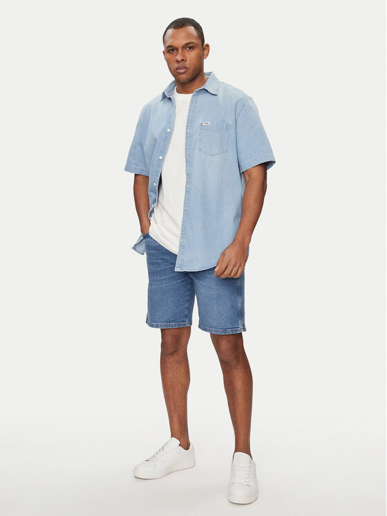 Wrangler Wrangler Szorty jeansowe Frontier 112350821 Niebieski Relaxed Fit
