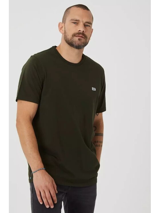 Lee Lee T-shirt SS PATCH LOGO TEE Verde Regular Fit