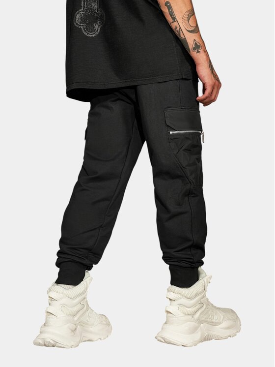 MADE BY SOCIETY MADE BY SOCIETY Spodnie materiałowe CIPHER Pants - P17675 Czarny Basic Fit