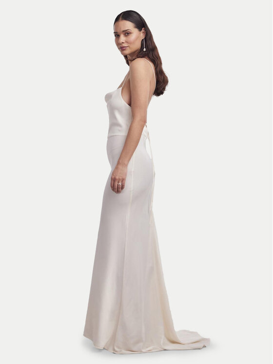 YAS YAS Abendkleid Dottea 26030334 Écru Slim Fit
