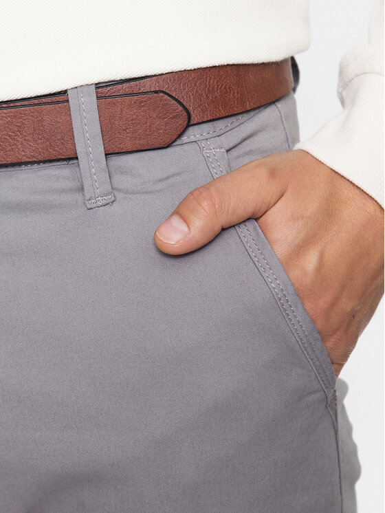 INDICODE INDICODE Pantaloni din material Gower 65-159 Gri Regular Fit