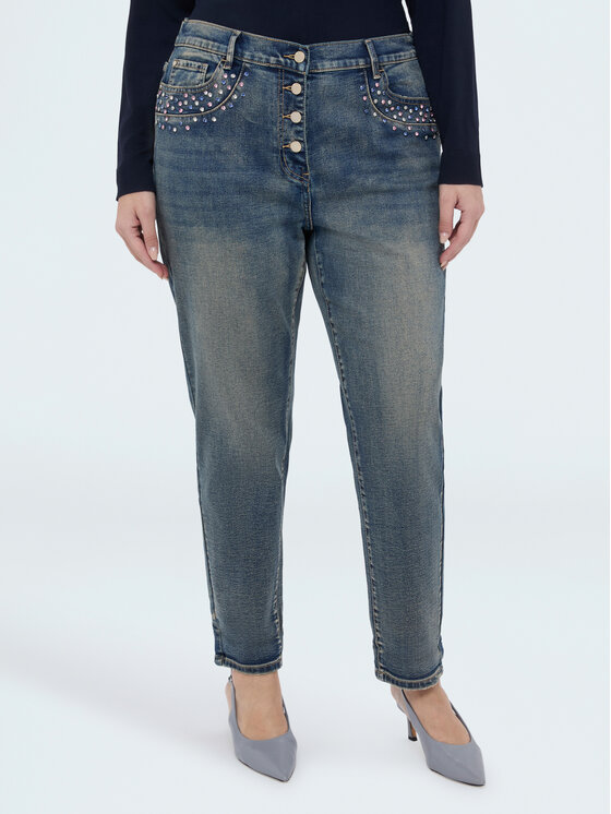 Fiorella Rubino Fiorella Rubino Jeansy P468T105226N024 Turkusowy Regular Fit
