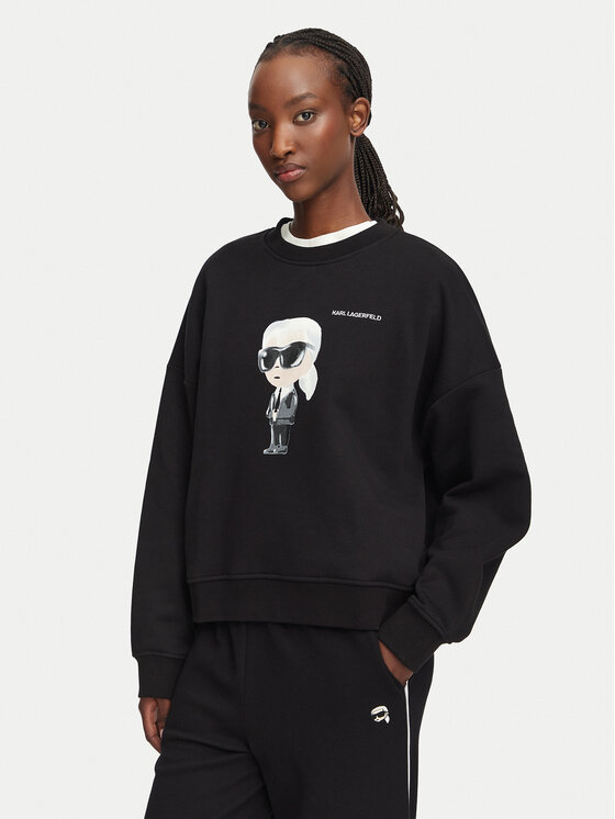 KARL LAGERFELD KARL LAGERFELD Світшот B3W20049 Чорний Regular Fit