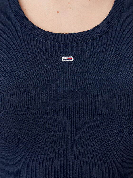 Tommy Jeans Tommy Jeans Top Essential DW0DW20673 Mornarsko modra Slim Fit