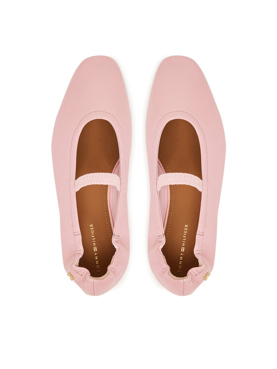 Tommy Hilfiger Tommy Hilfiger Μπαλαρίνες Soft Leather Ellastic Ballerina FW0FW09245 Ροζ