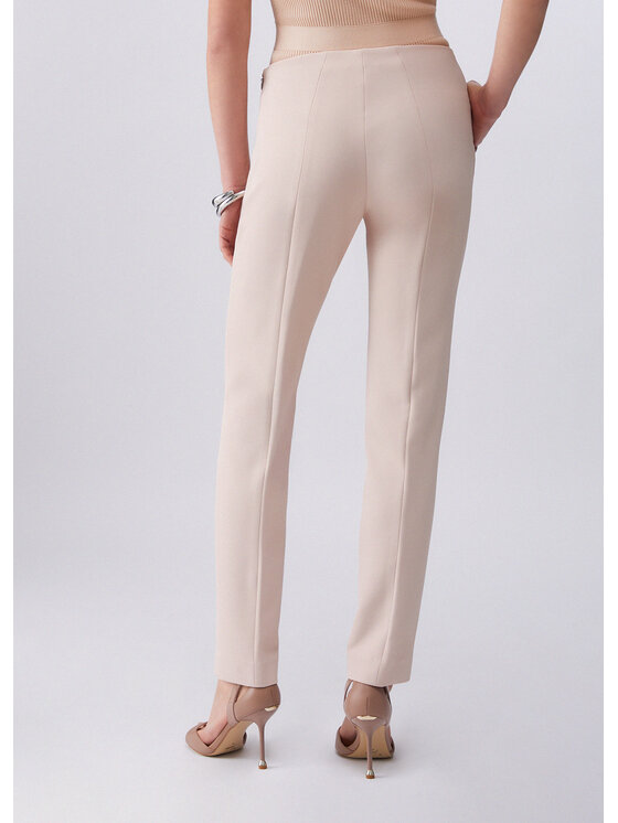 Liu Jo Liu Jo Spodnie materiałowe PA6006T2527X0753 Kremowy Slim Fit