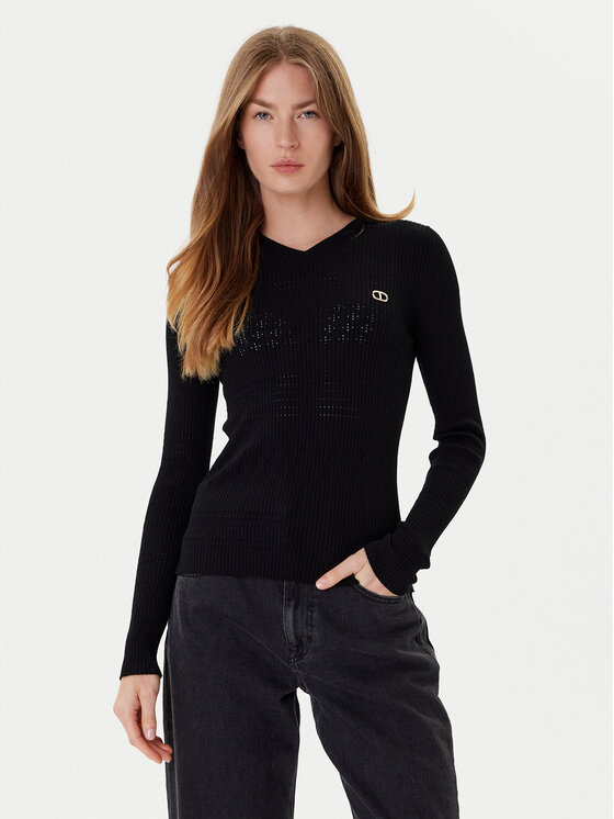 TWINSET TWINSET Pulover 252TP3241 Negru Slim Fit