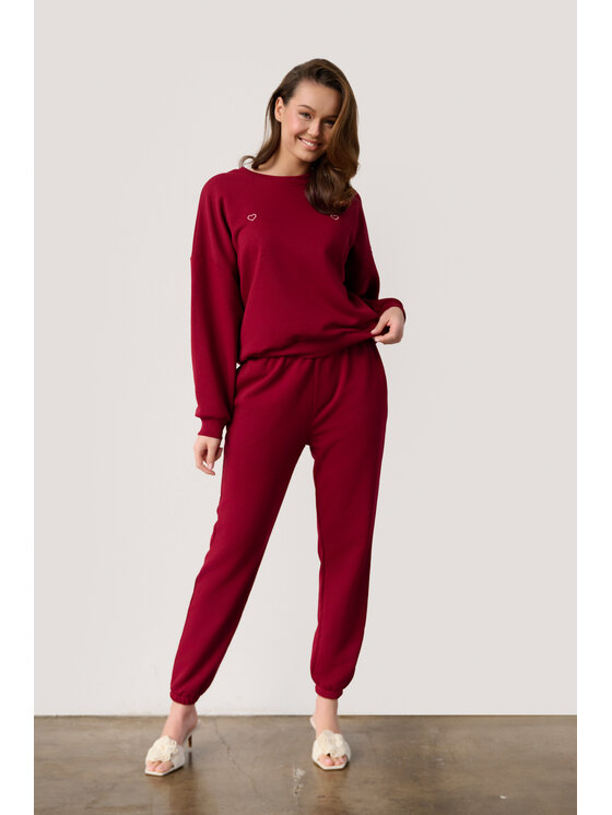 TRIPLES TRIPLES Bluza Boxy Love Red Czerwony Regular Fit