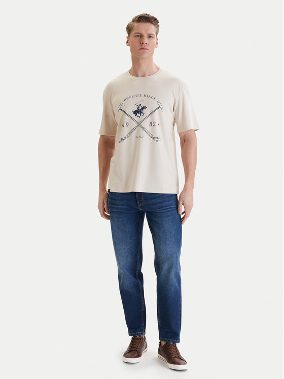 Beverly Hills Polo Club Beverly Hills Polo Club Тишърт W126-BHMTS-1020-39P Бежов Regular Fit