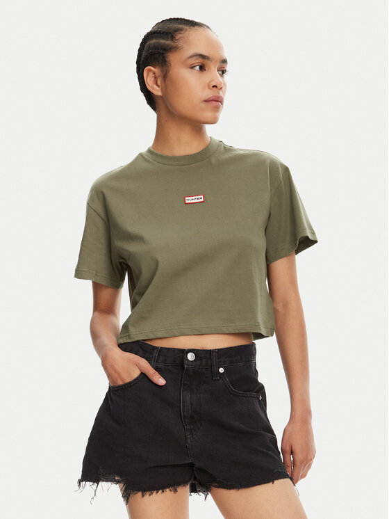 Hunter T-shirt Abby HARW0059251 Cachi Boxy Fit, taglia : XL