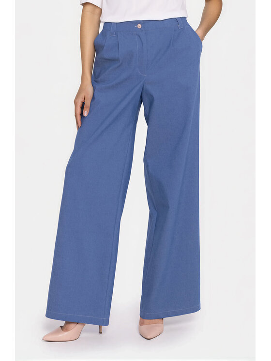 NIFE NIFE Kalhoty z materiálu SD141 Wide Leg