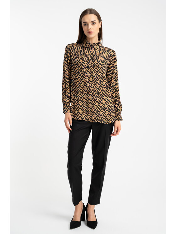 CLICK CLICK Koszula 10-6935 Brązowy Regular Fit