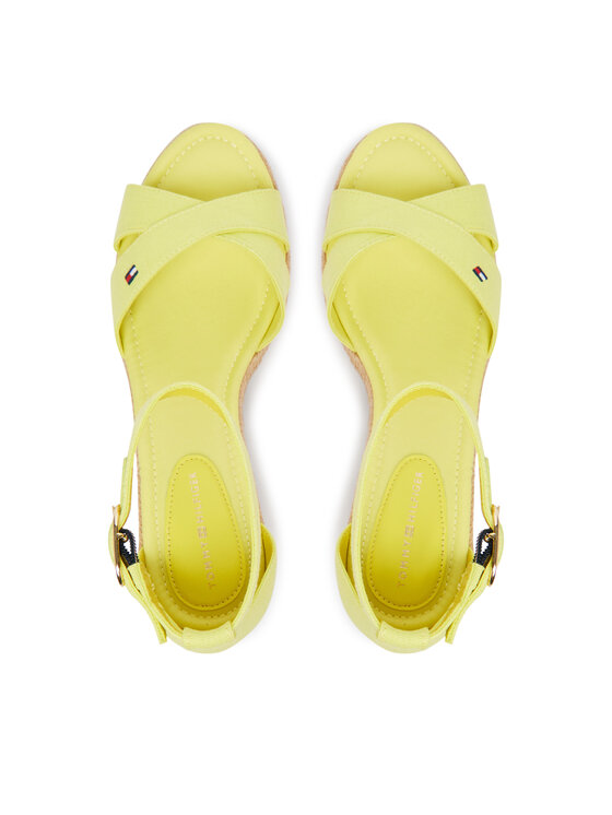 Tommy Hilfiger Tommy Hilfiger Espadryle Hemp Crossover Strap Wedge Espadrilles FW0FW09332 Zielony