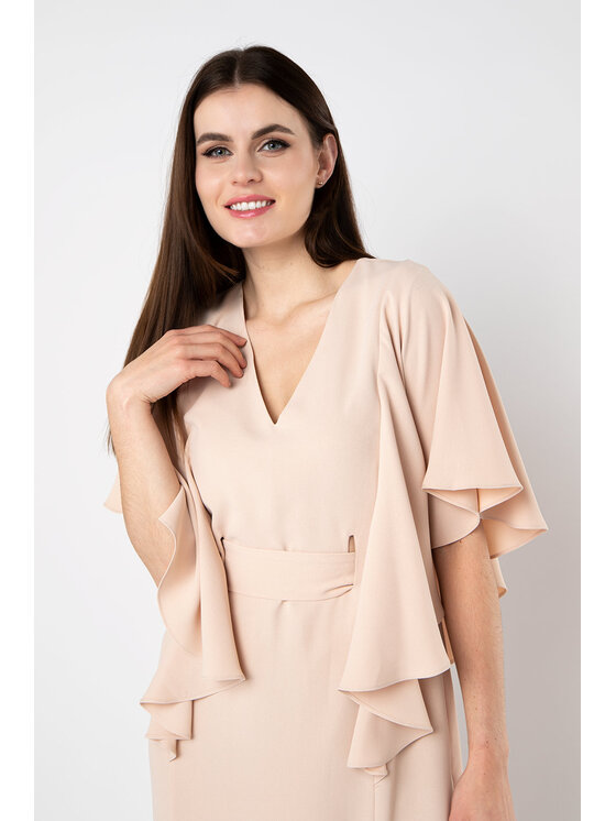 QUIOSQUE QUIOSQUE Sukienka codzienna MEDUSA DRESS 0323 27 Beżowy Regular Fit