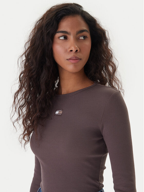 Tommy Jeans Tommy Jeans Bluza DW0DW20178 Rjava Slim Fit