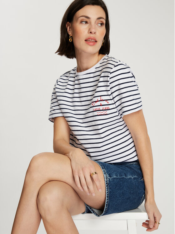 Cross Jeans Cross Jeans T-Shirt 56165-008 Biały