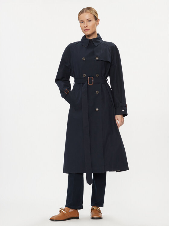 Tommy Hilfiger Tommy Hilfiger Tenchcoat WW0WW38947 Dunkelblau Regular Fit