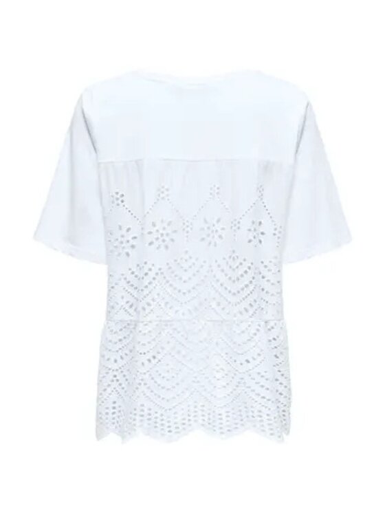 ONLY ONLY T-Shirt Onlpilla life ss emb Λευκό Regular Fit