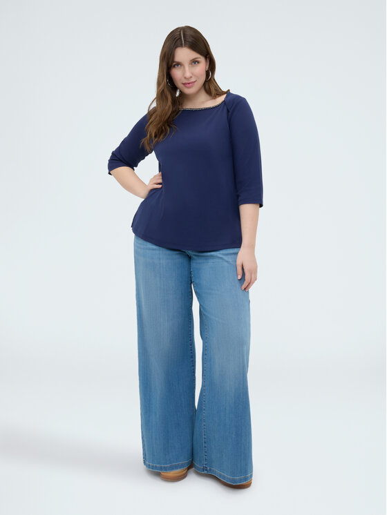 Fiorella Rubino Fiorella Rubino Bluzka G08WL009105N034 Niebieski Regular Fit