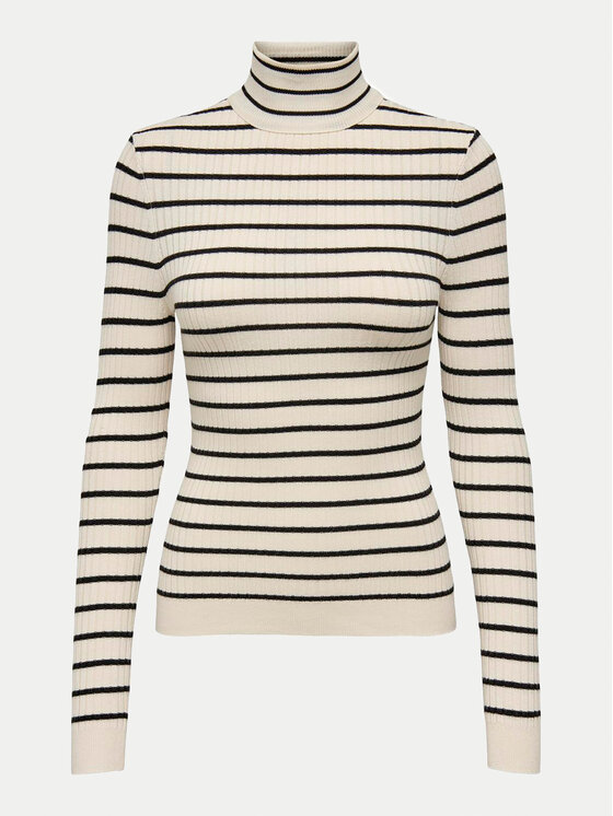 ONLY ONLY Bluză cu gât Karol 15165075 Bej Slim Fit
