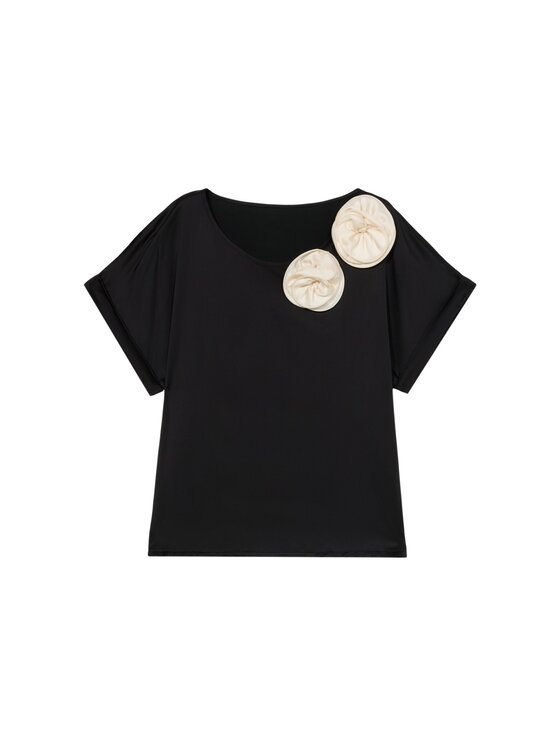 Oltre Oltre T-shirt G089J004443N0Z3 Nero Regular Fit