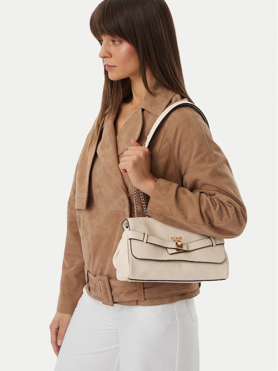 Guess Guess Torebka Ella Logo HWPD97 46210 Beżowy jasny