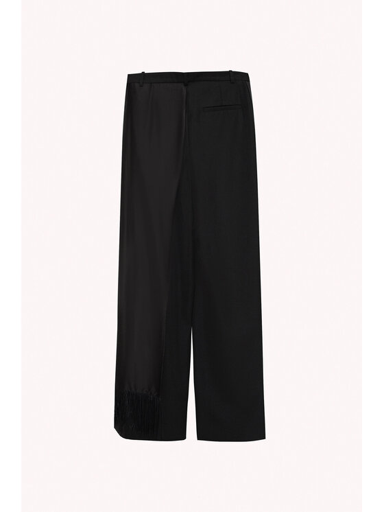 Epuzer Epuzer Spodnie materiałowe Fringed wool Czarny Standard Fit