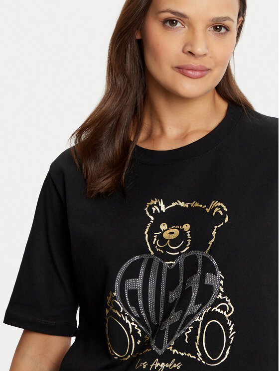 Guess Guess T-shirt V5RI09 I3Z14 Crna Relaxed Fit