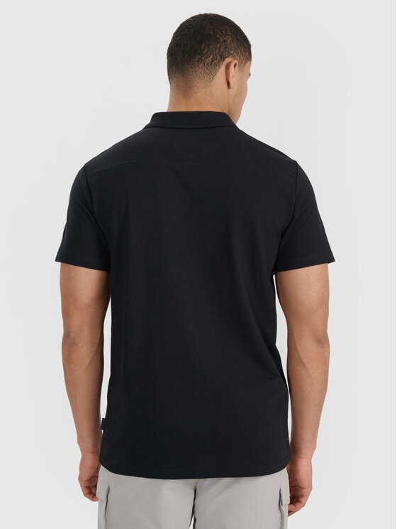 4F 4F Polo MIDSHOP TEXTILE Czarny Regular Fit