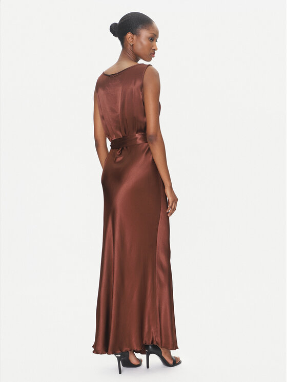 ViCOLO ViCOLO Večerna obleka TD0766 Rjava Regular Fit