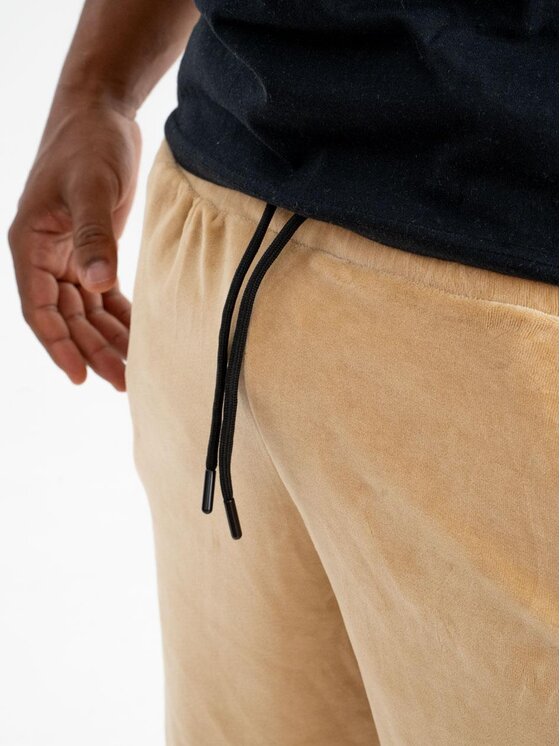 Jigga Wear Jigga Wear Szorty sportowe Krótkie Spodenki Welurowe Męskie Jasne Brązowe Jigga Classic Velour L Brązowy Regular Fit