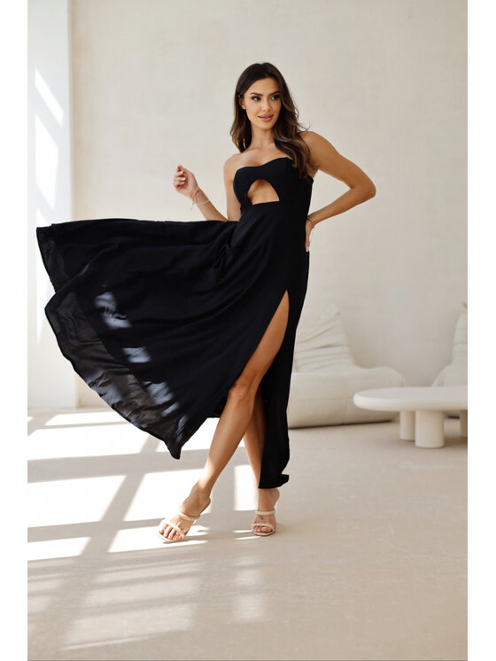 LilaLou LilaLou Sukienka wieczorowa Dua Czarny Slim Fit