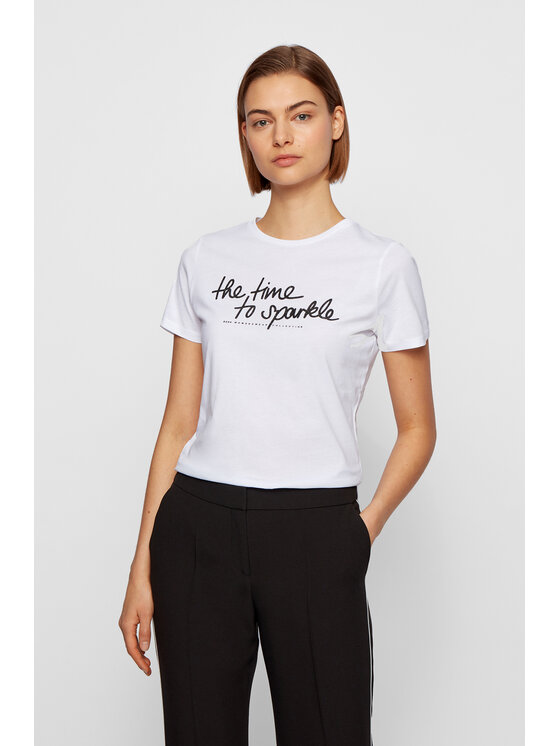 BOSS Boss T-shirt C_Esparkle 50446627 Bianco Regular Fit