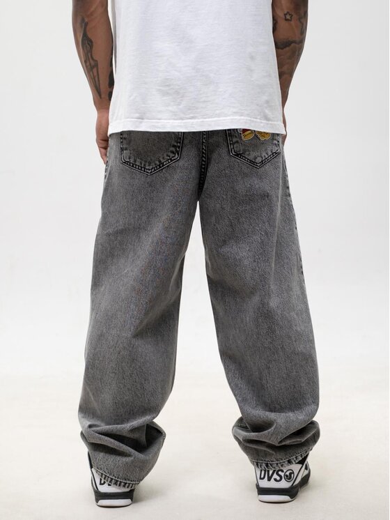 Jigga Wear Jigga Wear Jeansy Super bagy spray marmurkowe 130748 Czarny Baggy Fit