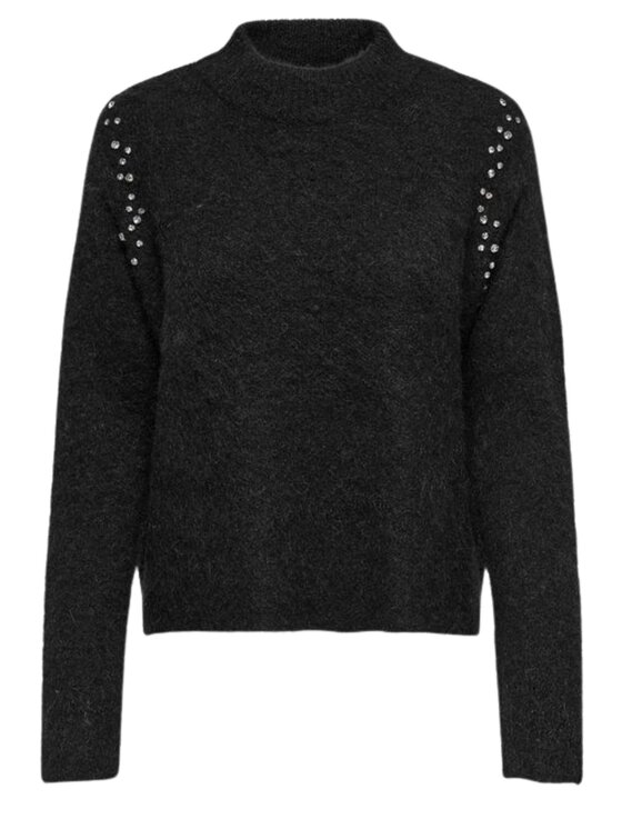 ONLY ONLY Πουλόβερ Onlrinalife ls rhinestone Μαύρο Regular Fit