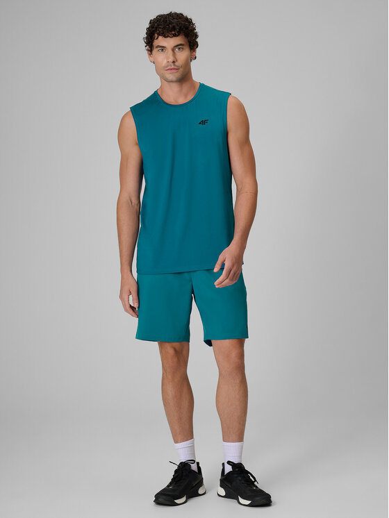 4F 4F Koszulka techniczna BASIC+ Turkusowy Regular Fit
