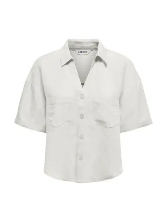 ONLY ONLY Camicia Camicia onlwindy life ss linen Bianco Regular Fit