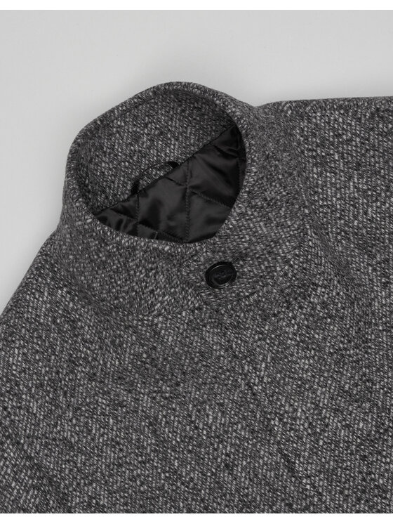 Borgio Borgio Płaszcz wełniany rivara_sz Szary Slim Fit