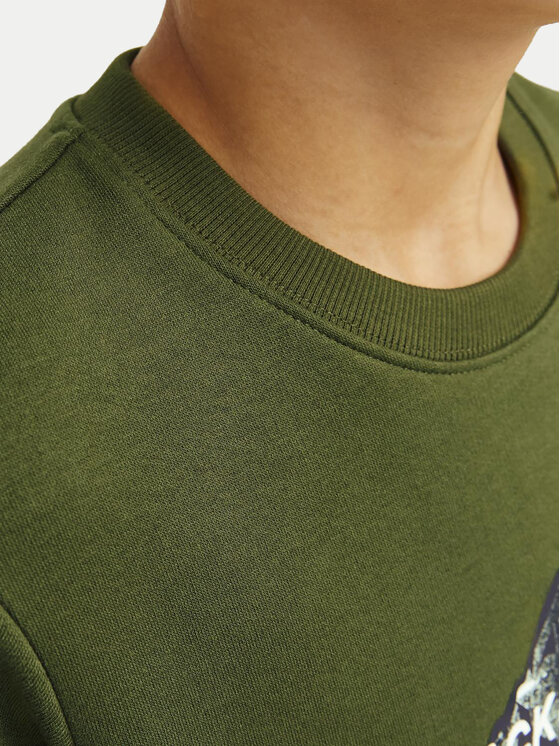 Jack&Jones Junior Jack&Jones Junior Majica dugih rukava Mountain Logo 12263372 Zelena Relaxed Fit