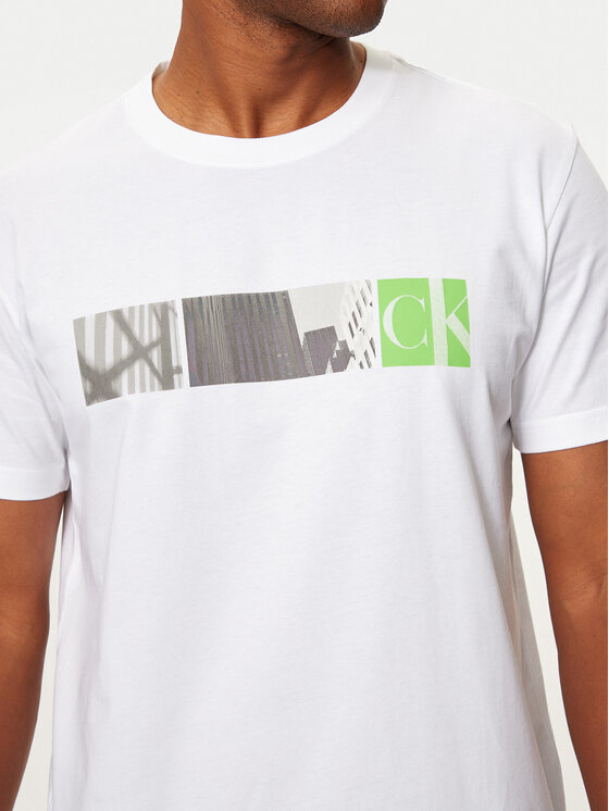 Calvin Klein Jeans Calvin Klein Jeans Marškinėliai City Block J30J326865 Balta Regular Fit
