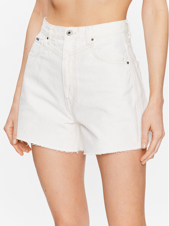 Pepe Jeans Jeans Kratke Hlače Rachel Short PL801001TB5 Bela Regular Fit