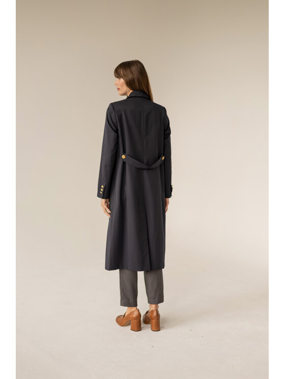 Entelier Entelier Trencz dwurzędowy Granatowy Relaxed Fit