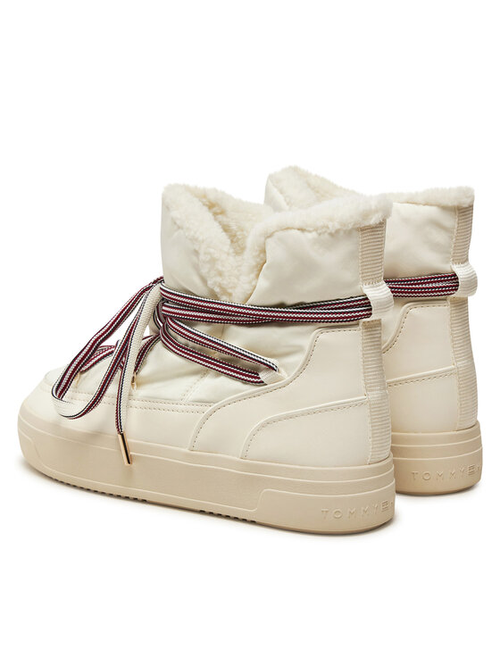 Tommy Hilfiger Tommy Hilfiger Μπότες Χιονιού Snowboot Monogram Faux Fur FW0FW08389 Μπεζ